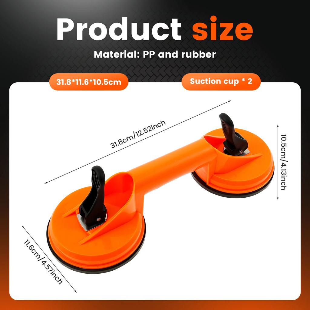 2Pcs New Glass Lifting Suction Cups Heavy Duty Vacuum ABS Handle Holder for Lift Floor Tile Auto Car Windshield Repair Hand Tool