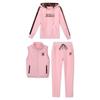 Verdickter Samt, Sportbekleidung Set, Damen, Lässig, Dreiteiliges Set