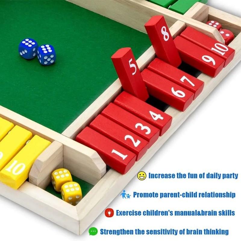 Ξύλινο Παιχνίδι Ζαριών Shut The Box 8 Ζάρια Πίνακας Τραπέζι Παιχνίδι Μαθηματικών Δεξιοτήτων Πάρτι Κλαμπ Παιχνίδια Ποτού για Οικογένειες Χριστουγεννιάτικο Δώρο