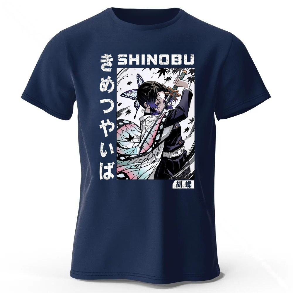 SHINOBU Kochou Shinobu Japanese Anime Trend Pure Cotton T-Shirt Men Fashion Casual Comfortable Plus Size Short Sleeves Top