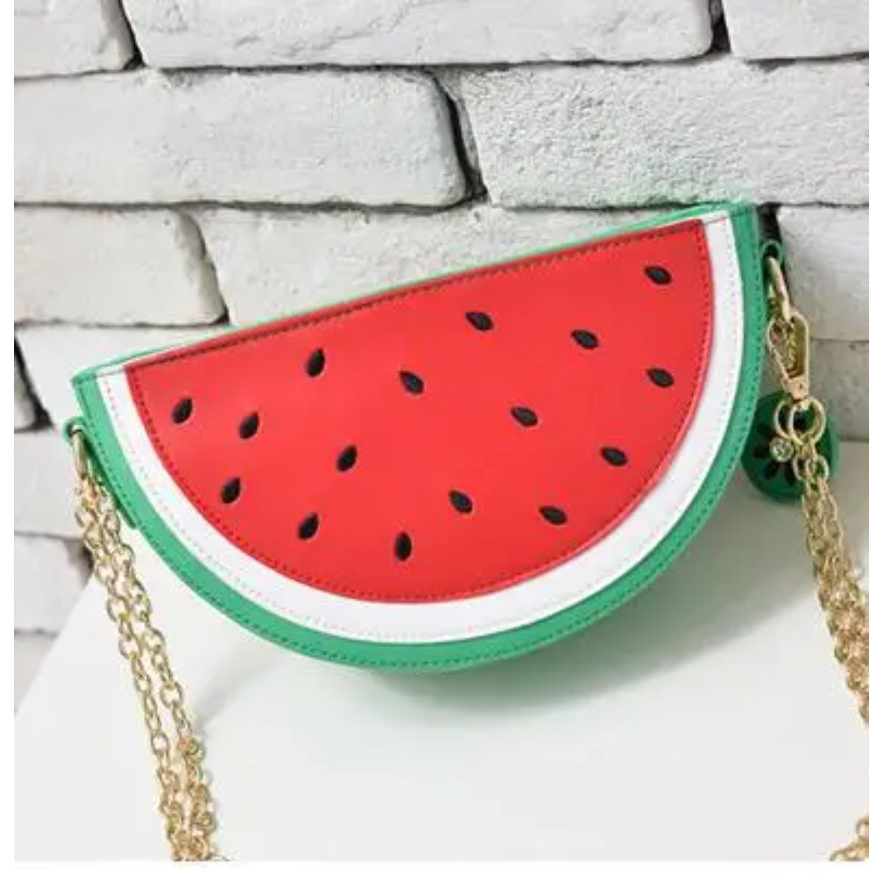 

Summer Female Bag PU Leather Women Bag Cute Fruit Packet Chain Shoulder Messenger Bag Orange Watermelon Strawberry Bag