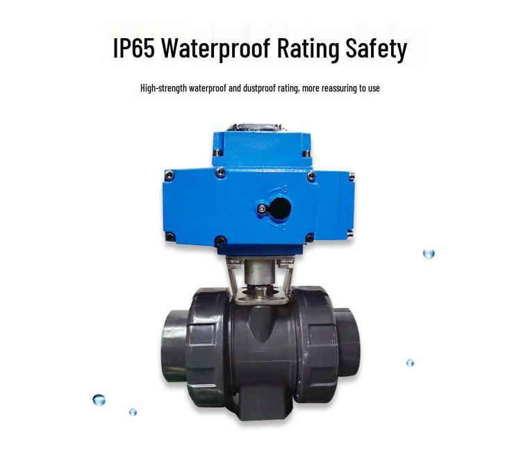 UPVC Electric Three-Way Plastic Ball Valve Q914S-10S, Switch Regulating Valve, DN15-32
