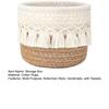 Boho Makeup Brush Holder Knotted Cord Tabletop Organizer with Tassels Handmade Circular Woven Basket for Office Desk Home Bedroom Dresser