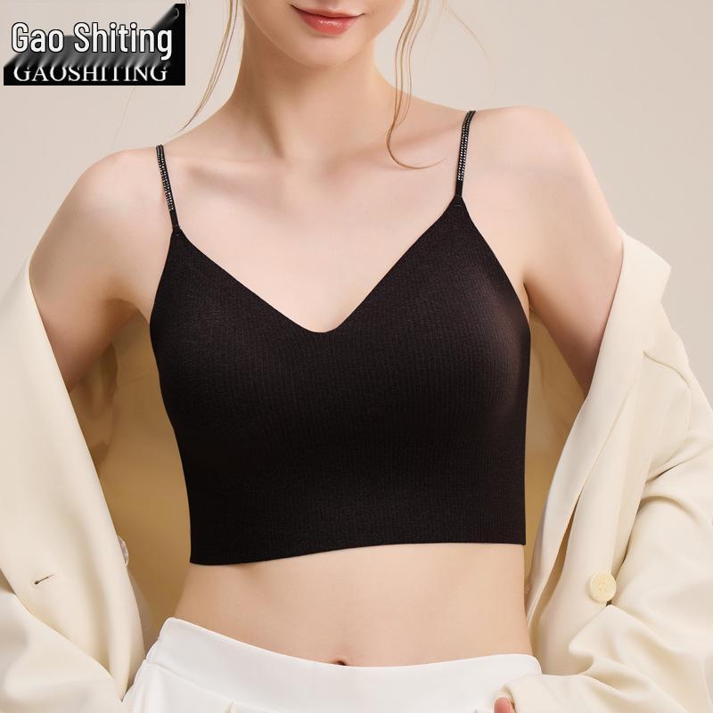 Women's Autumn/Winter Spaghetti Strap Camisole with Built-in Bra & Pads