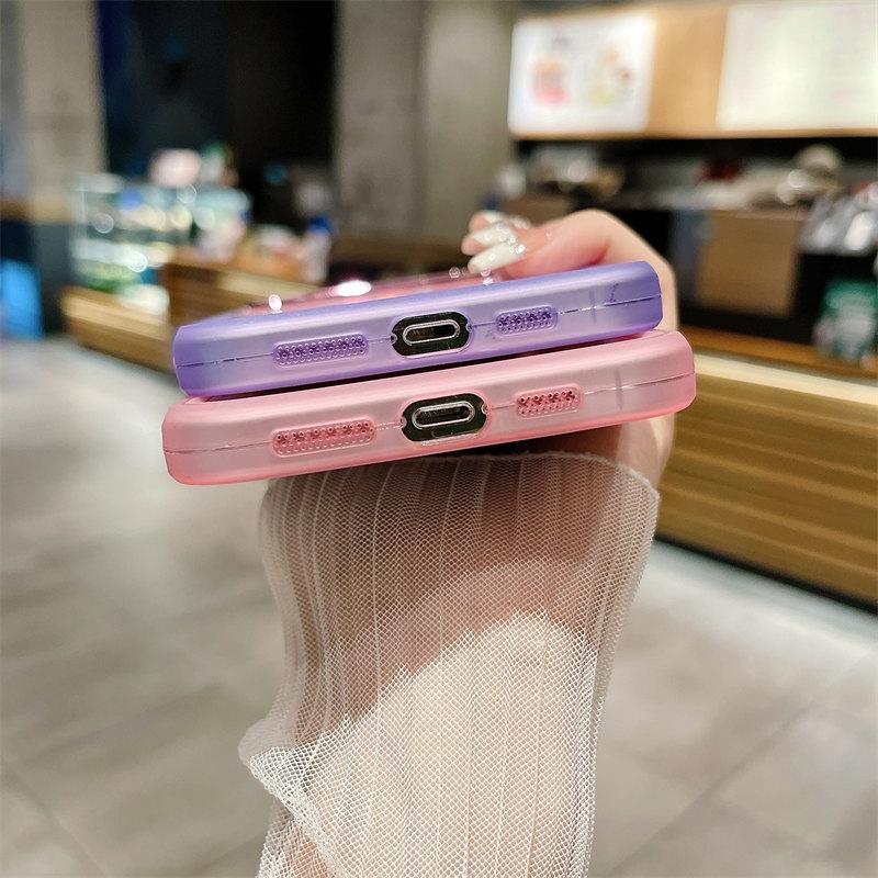 Luxury Gradient Large Window Lens Film TPU Case for iPhone 14 13 12 11 Pro Max All-inclusive Fall Protection Cases