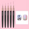 Black Nail Art Liner Brushes 5Sizes Painting Nail Design Pen /8/12/20/25mm Drawing Tool for Long Lines Thin Details Manicure Pen