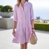 Women's Striped Shirt Dress - Autumn Long Sleeve