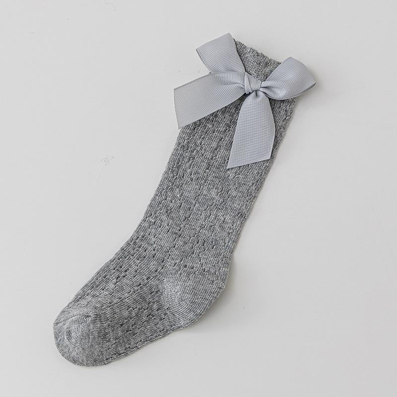 Детские дышащие хлопковые гольфы до колена против комаров (0-3 года) M (1-3 years) серый