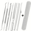 Stainless Steel Pedicure Knife Set: Dual-Headed Nail Pick with Razor, Foot File & Exfoliating Tool