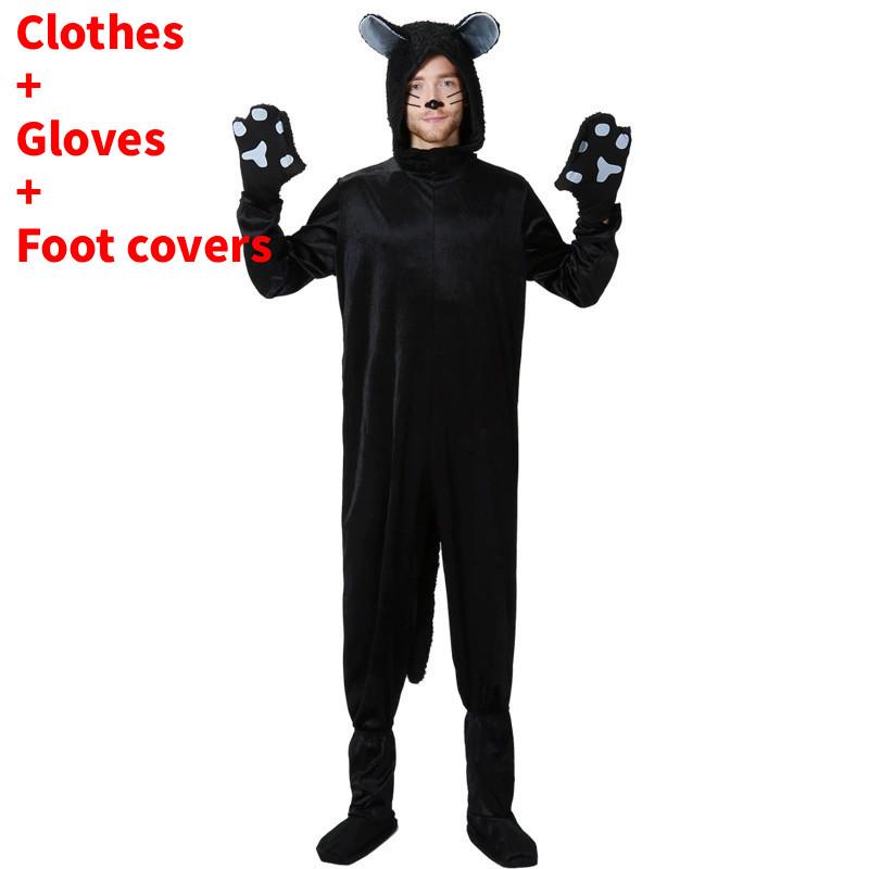Game Themed Black Cat Costume For Adults With Polyester Fabric For Halloween Party Dress Up