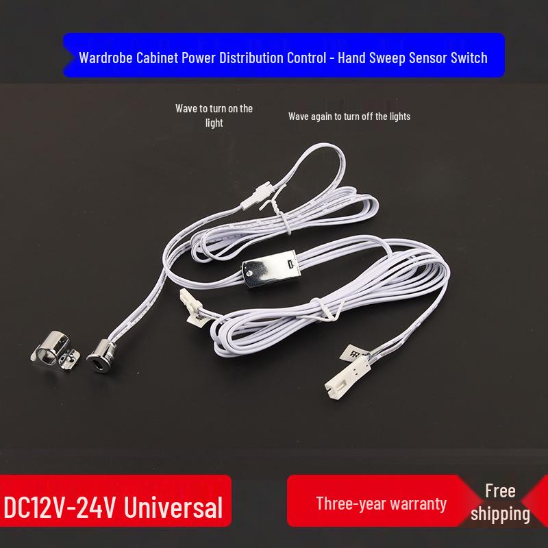 LED Strip Light with Induction Control for Wine Cabinets and Wardrobes, DuPont Interface, 12V Transformer Included