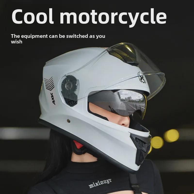 3C/DOT Certified Men's and Women's Winter Motorcycle Helmet, Four-Season Full Helmet
