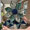 Flower Decorative Sign for Front Door Retro Burlap DIY Wreath And Bow Making Kit Artificial Floral Wall Hanging for Home Indoor Outdoor Decor