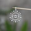 Labradorite Gemstone Evil Eye Sun Pendant 925 Sterling Silver Handmade Jewelry Unisex Pendant
