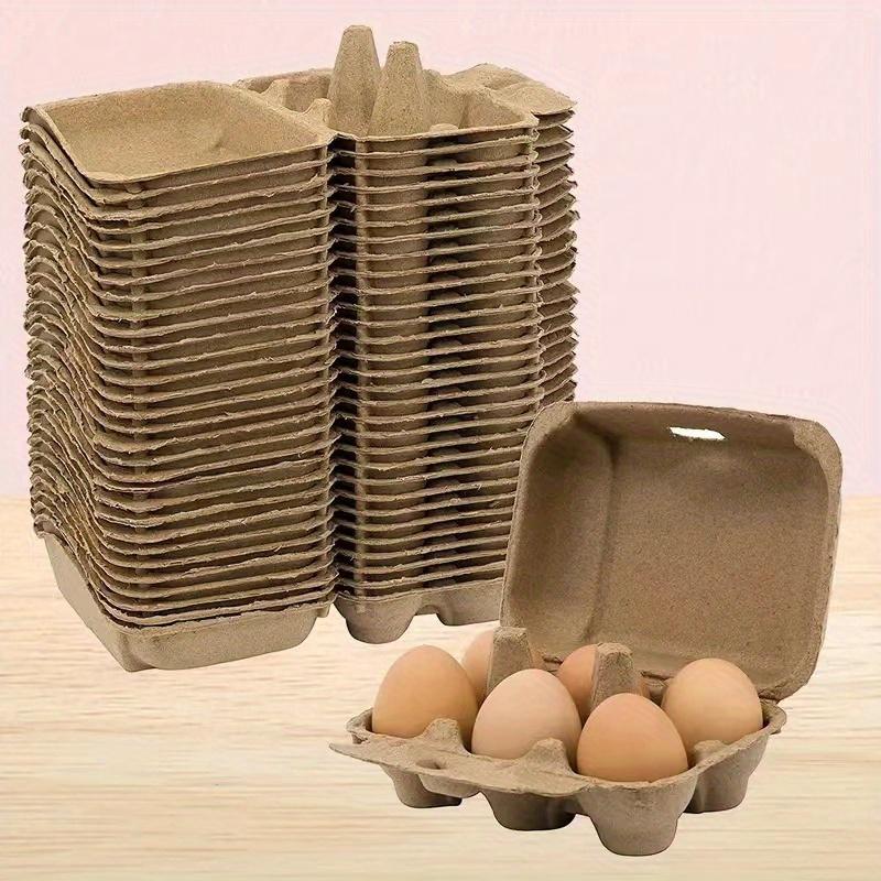10pcs, Native Egg Packaging Box, Egg Tray Egg Box Pulp Egg Tray Soil Egg Packaging Box for Family, Farm, Market, Camping, Picnic