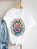 T-Shirt Short Sleeved Watercolor Flower Pattern Clothing Casual Style Street Print Harajuku Fashion Summer Women's T-Shirt