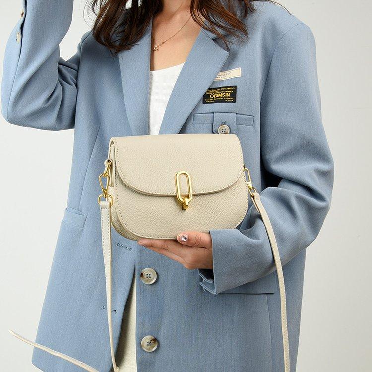 Leder Kleine Tasche Damen High-End Textur Nische Leder Damen Tasche Achsel Satteltasche Einzelne Schulter Umhängetasche