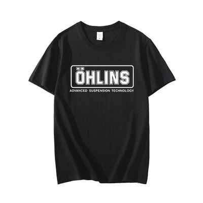Ženy Móda Bavlna OHLINS Potisk Tričko Léto Oblečení Neformální Trendy Muži Ženy Kulatý výstřih Krátké rukávy Tričko Harajuku