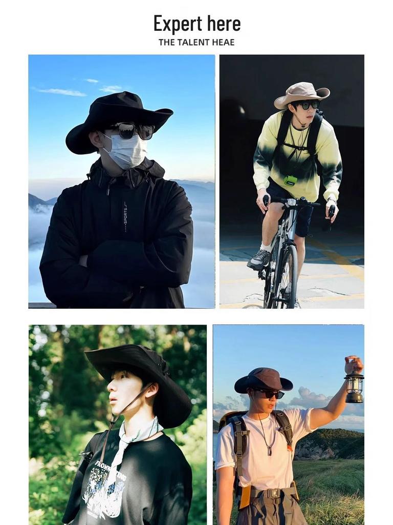 Unisex UV Protection Denim Sun Hat - Large Brim for Outdoor Hiking & Fishing