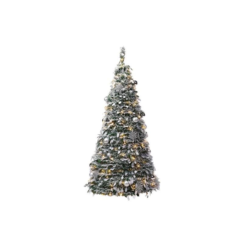 Flocked Telescopic Folding Christmas Tree for Home or Commercial Spaces