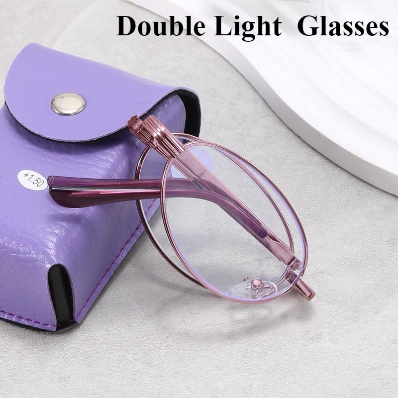 

+1.0 ~ +4.0 Складные очки для чтения для дали и близи, с защитой от синего света, ультралегкие, HD, женские, портативные, элегантные очки +3.5