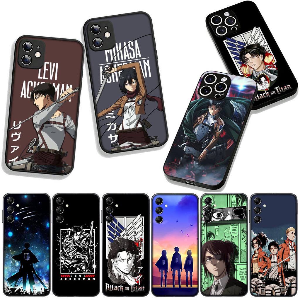 Phone Cover Levi Attacks on titan Eren Jaeger for Apple iPhone 16 15 14 Plus 13 12 Mini 17 Pro Max + ProMax 16E Air 15+ Case