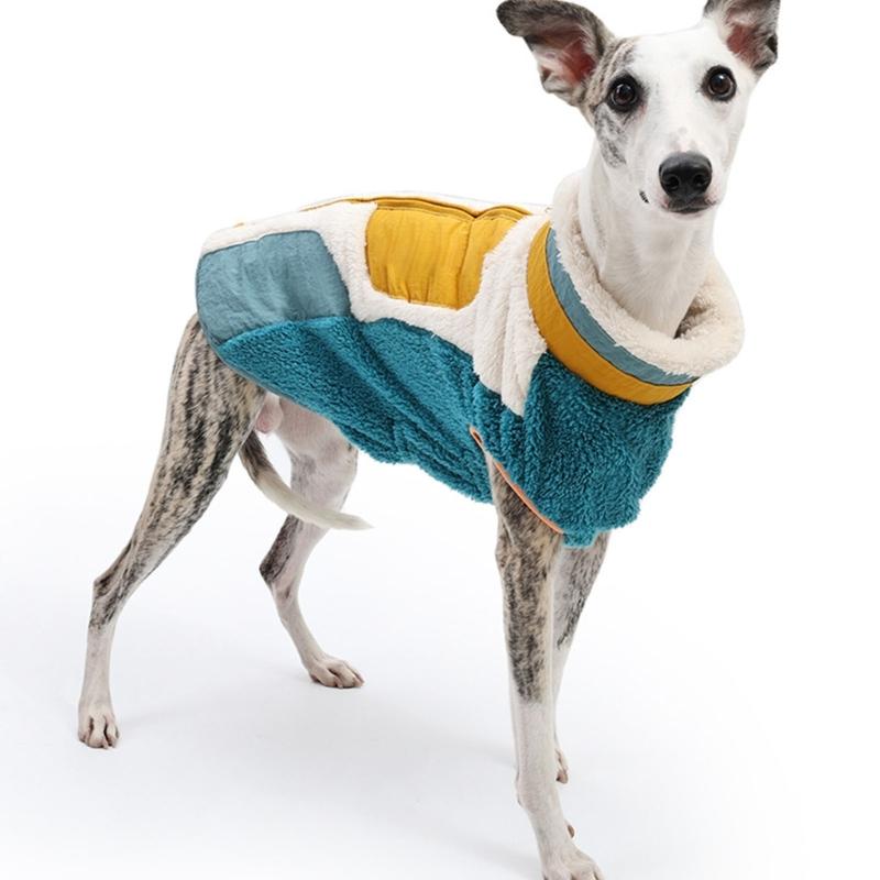 Outdoor Dog Coat with Back and Chest Coverage, Front Opening and Soft Fleece Pet Jackets for Cold Season Layer Use