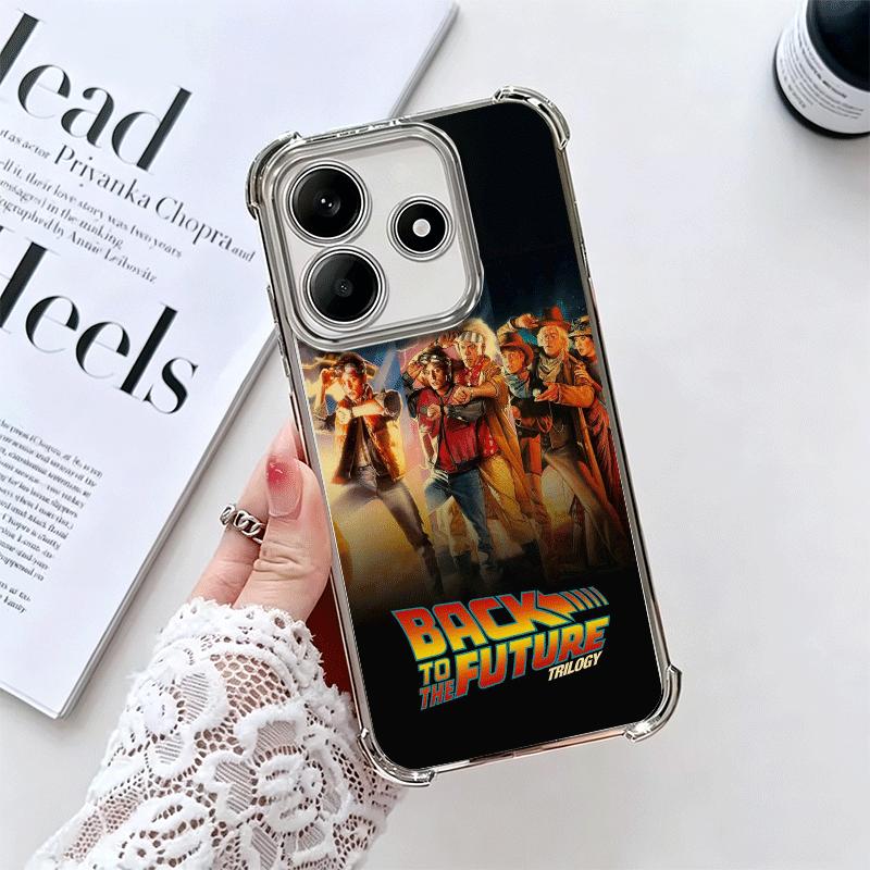 Back To The Future Plating Phone Case For Xiaomi Redmi Note 14 15 Pro Plus 13 12 11 11S 11T 10 9S 9 5G Anti-Fall Airabag Cover