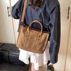 Multi-pocket Japanese Style Crossbody Bag Handbag Solid color Tote Bag Canvas Shoulder Bag  Daily