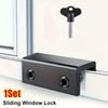 1Pcs Adjustable Sliding Window Lock No-Drill Install with Key Wrench Window Stoppers Aluminum Alloy Anti-theft Limiter