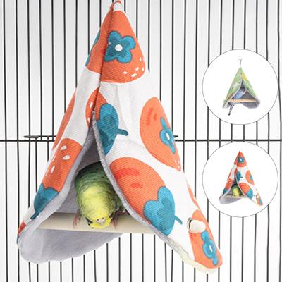 Winter Bird Nest Hanging Cartoon Print Thick Soft Cozy Cold-proof Small Bird Bed Hammock House Parrot Parakeet Finch Canary Cage Perch Toy
