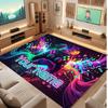 Neon Colorful Theme Crystal Velvet Floor Rug Personalized Custom Name Text Warm Carpet Home Decoration