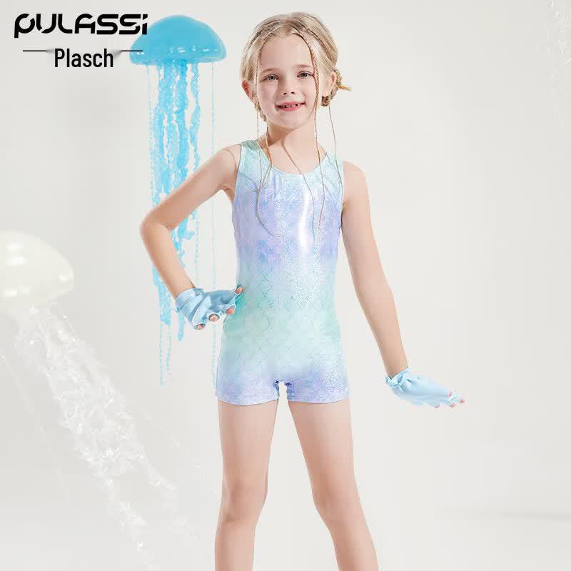 PULASSI Girls' One-Piece Training Swimsuit