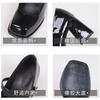 New Women's Shoes Mary Jane Shoes Black Small Leather Shoes Women's Thick Heels Square Head High Heels Women