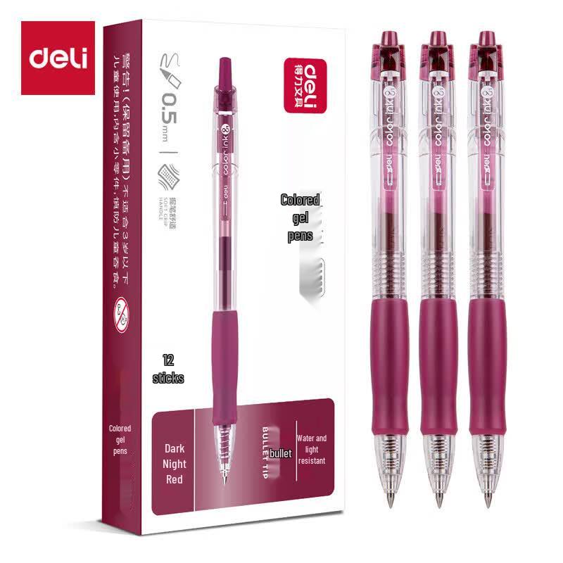 Deli SA500 0.5mm Ret retractable Gel Pens (12-Pack)