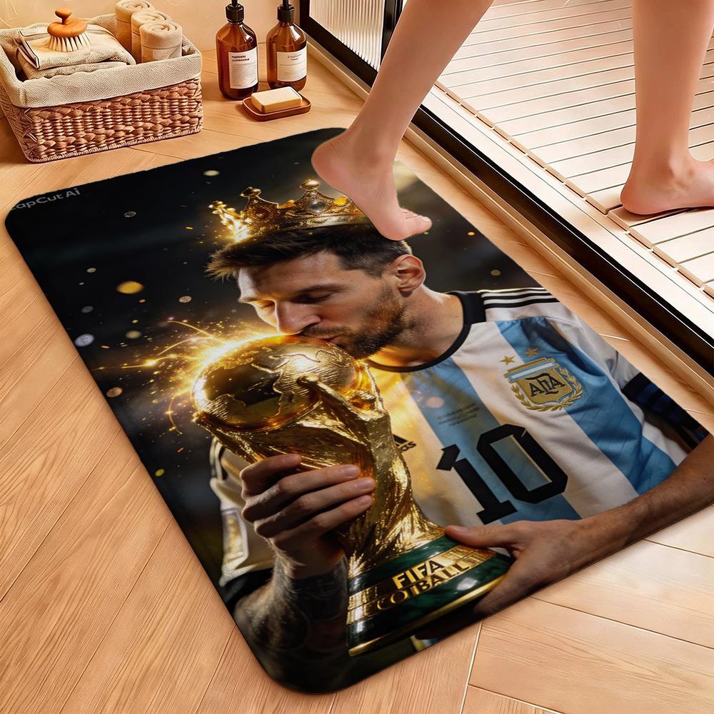 Messi Champion Carpet Floor Mats Printing Art Office Chair Cushion Bathroom Mat