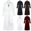 Einfarbiges Priester-Cosplay-Kostüm für Halloween, Priester, mittelalterliches Retro-Cosplay-Kostüm