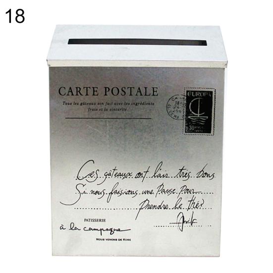 Retro Metal Wall Mounted Mailbox Bucket Newspaper Letter Box Post Garden Decor