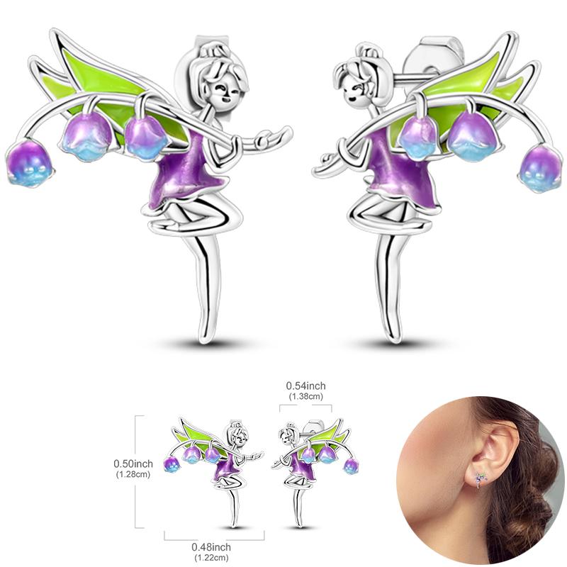 Ladies Sweet 925 Silver Ocean Star Flower Butterfly Design Trendy Earrings Birthday Commemoration Day Fine Sweetheart Jewelry