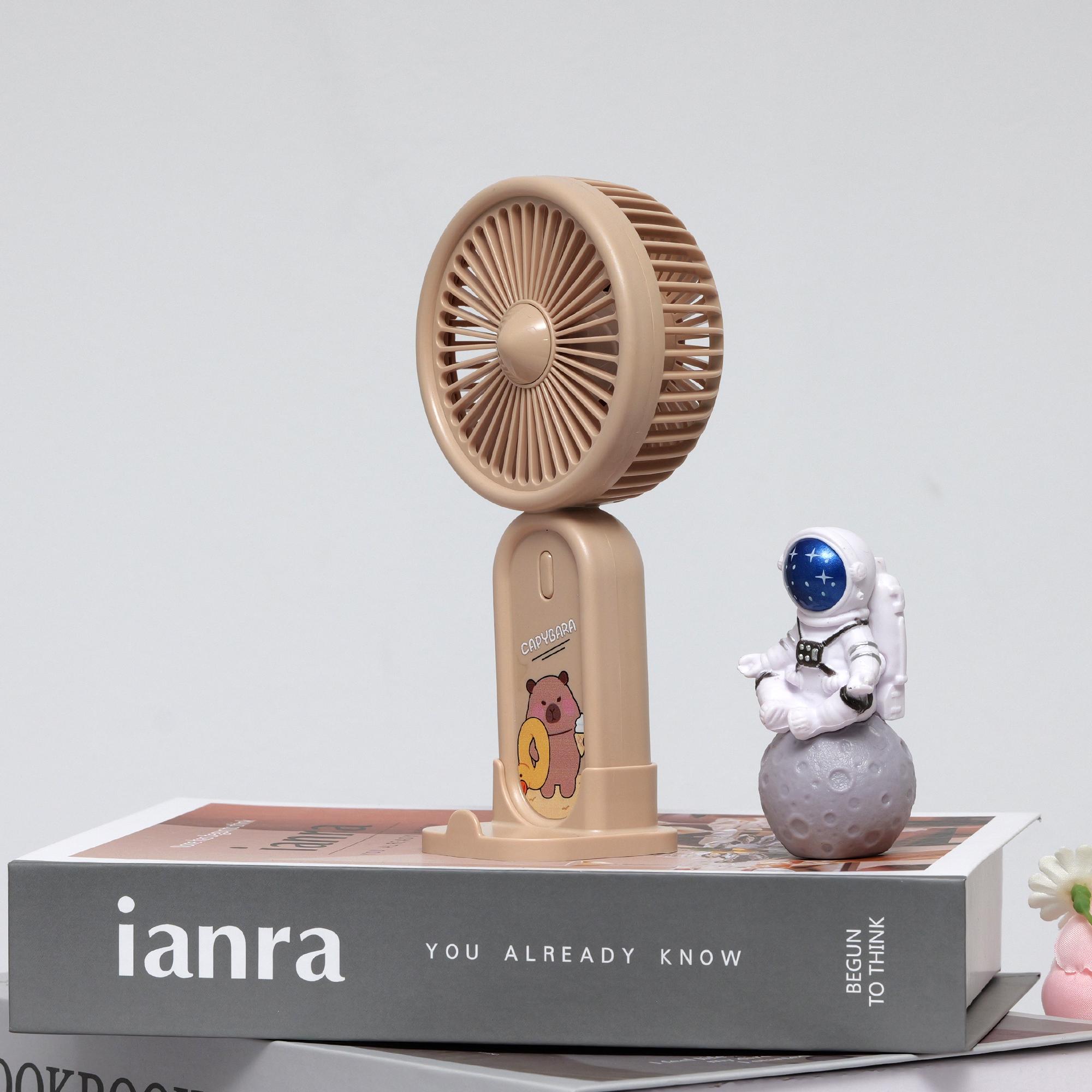 

YM88201-Очаровательный ручной вентилятор с животным принтом - 3 режима ветра, съемная подставка, милый дизайн | Портативный и универсальный коричневый