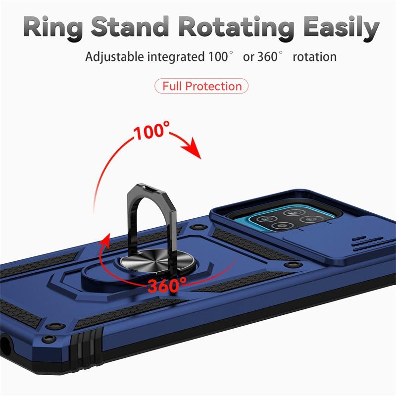 Pro Samsung Galaxy A12 5G Pouzdro Nárazuvzdorné Pancéřové Pouzdro se Stojanem s Kroužkem Pro Samsung A12 4G A 12 GalaxyA12 Ochrana Objektivu Fotoaparátu Fundas