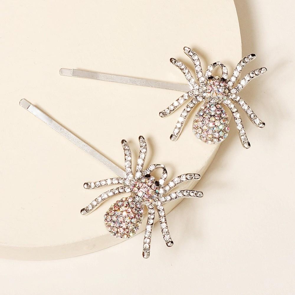 Spider Bangs Clip Black Halloween Hair Clips Creative Rhinestone Barrettes  Halloween Festival