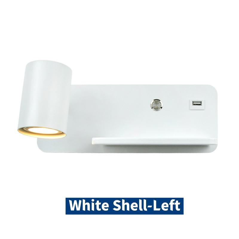 

Nordic беспроводной зарядки светодиодный настенный светильник USB интерфейс 5 Вт GU10 бра изголовье кровати спальня внутреннее настенное освещение с выключателем Cool White(5500-7000K)