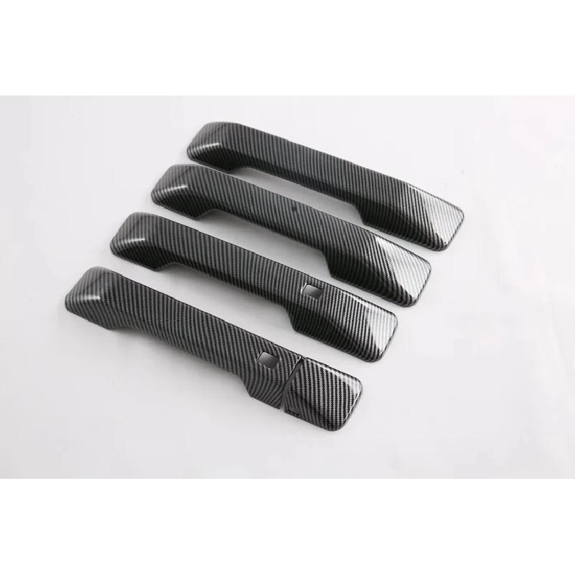 For Hyundai Santa Fe  2024 ABS Carbon Fiber Black Door Handle Cover Door Bowl Frame Trims Sticker Car Styling Accessories