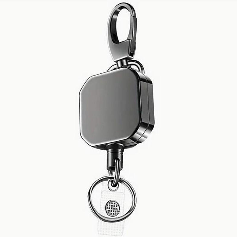 Retractable Keychain Badge Reel Holders Metal Heavy Duty With Carabiner Belt Clip And Key Ring For ID Card Name Holder