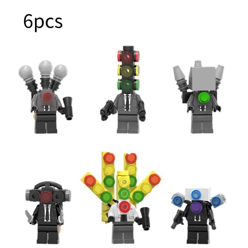 Skibidi Toilet 6pcs Character Assembling Building Blocks Toys Children Gift