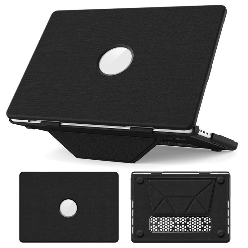 MacBook Pro 14-inch Air 15.3-inch Protective Case With Cooling Stand Anti-Slip PC Shell In Black Blue Gray Purple