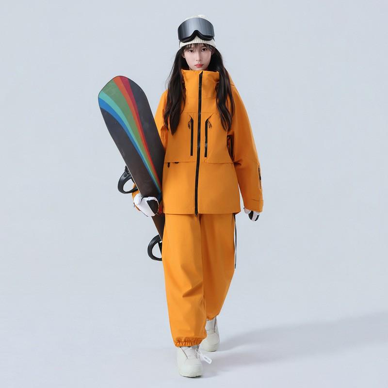 Unisex Ski Suit Set Snowboarding Jacket Pants Thermal Insulated Outdoor Winter Gear Waterproof Breathable Nylon