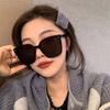 Korean Fashion Black Square Frame UV400 Sunglasses Unisex Trendy Street Style