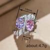 Charming Purple/Pink Cubic Zirconia Women Rings Romantic Bridal Wedding Accessories Sparkling Rings Party Fashion Jewelry
